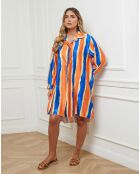 Robe Antsi imprimé orange/bleu