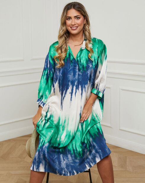 Robe Beaurivage imprimé vert