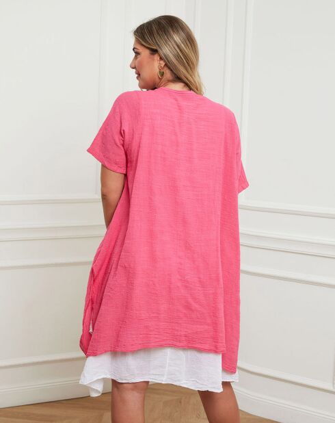 Ensemble Robe & Cardigan en Lin mélangé Ebys fushia