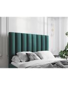 Camargue petrolfluwelen hoofdeinde - 140x120 cm