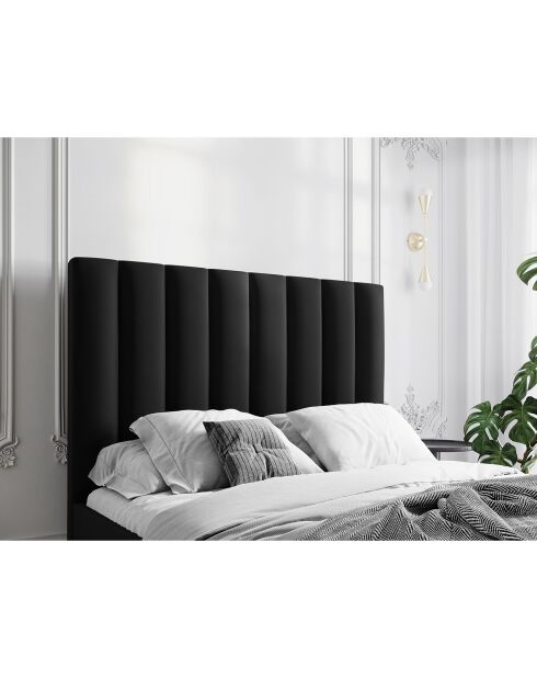 Hoofdbord van zwart fluweel Camargue - 140x120 cm