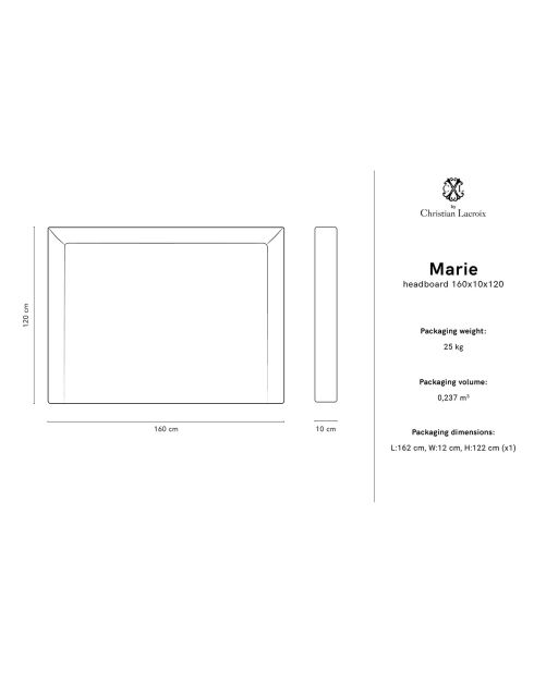 Tête de lit Marie velours multicolore - 160x120 cm