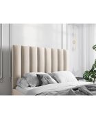 Tête de lit Camargue velours beige clair - 160x120 cm