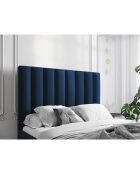 Tête de lit Camargue velours bleu roi - 160x120 cm