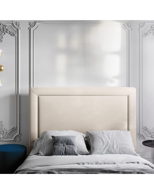Tête de lit Marie velours beige clair - 200x120 cm