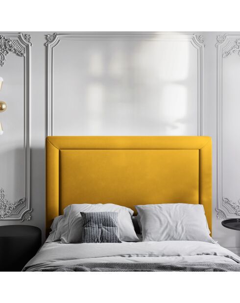 Tête de lit Marie velours jaune - 200x120 cm