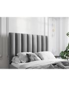 Tête de lit Camargue velours gris clair - 180x120 cm