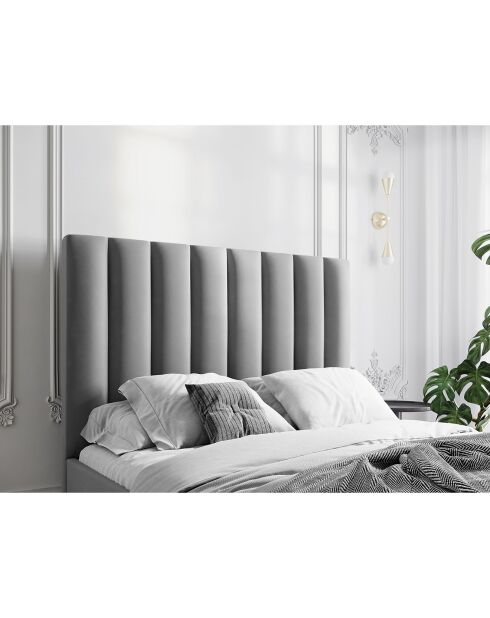 Tête de lit Camargue velours gris clair - 180x120 cm