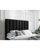 Cabecero Camargue de terciopelo negro - 180x120 cm