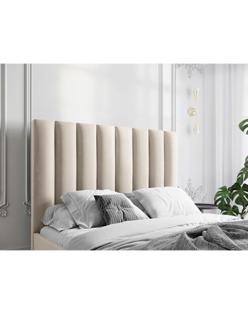 Tête de lit Camargue velours beige clair - 200x120 cm