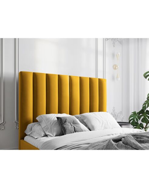 Testiera in velluto giallo Camargue - 200x120 cm