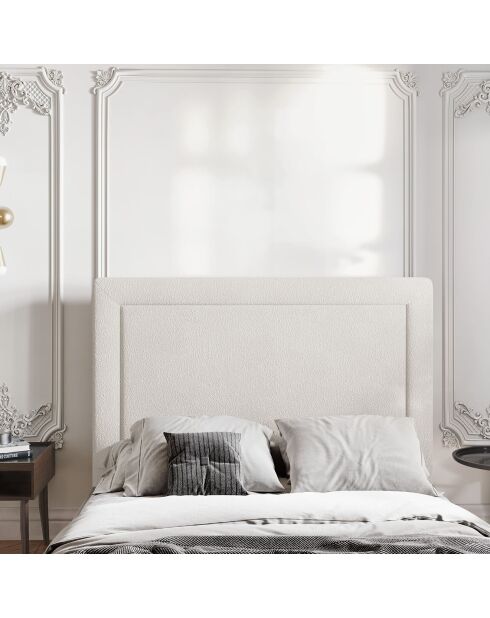 Tête de lit velours bouclé Marie beige - 200x120 cm