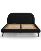 Cadre avec tête de lit Maia velours bouclé noir - 160x200 cm