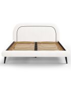 Cadre avec tête de lit Maia velours bouclé blanc - 180x200 cm