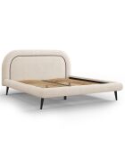 Cadre avec tête de lit Maia velours bouclé beige - 180x200 cm