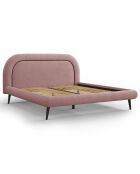 Cadre avec tête de lit Maia velours bouclé rose - 180x200 cm