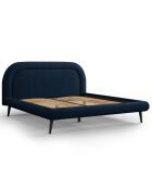 Cadre avec tête de lit Maia velours bouclé bleu foncé - 180x200 cm
