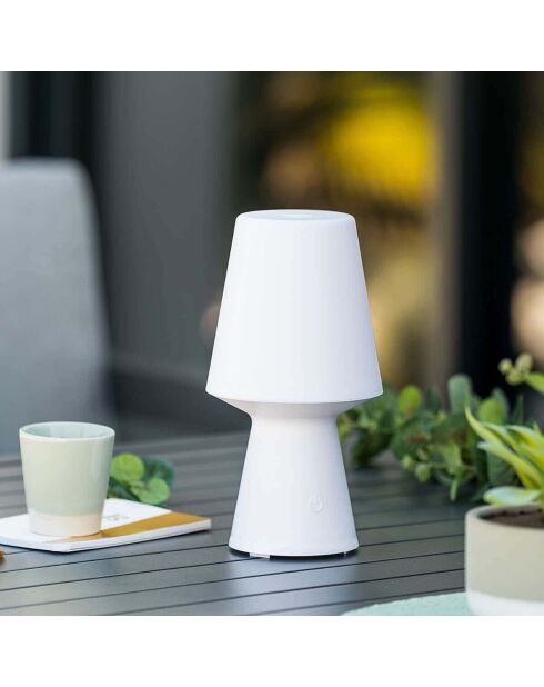 Lampe d'extérieur à LED Wiza blanche - D.12.5x23 cm