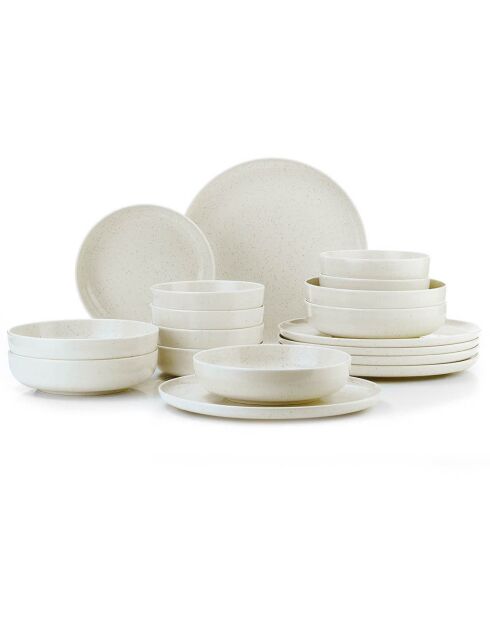 Service de table en porcelaine blanche - 18 Pièces