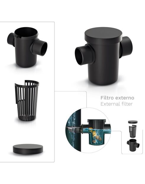 Récupérateur d'eau de pluie 240L anthracite - 59.3x59.3x111 cm