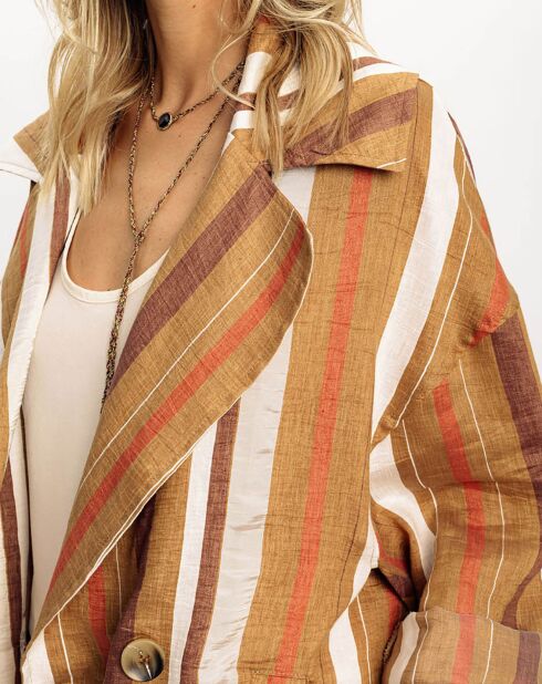 Veste Cara à rayures caramel