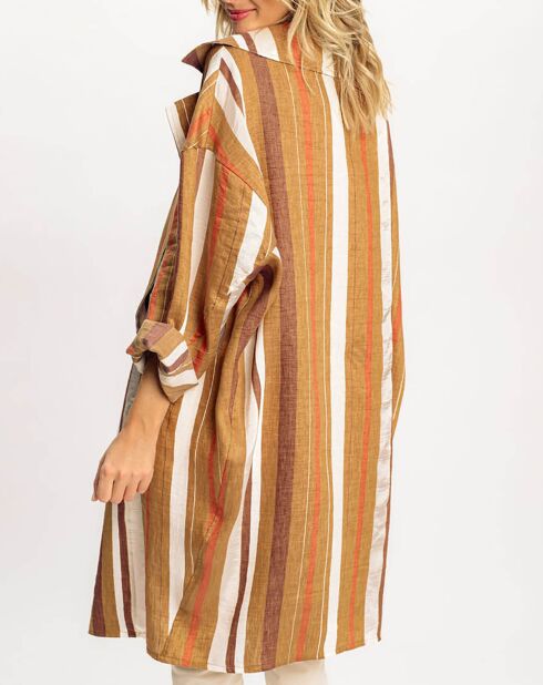 Veste Cara à rayures caramel