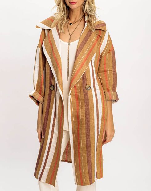 Veste Cara à rayures caramel