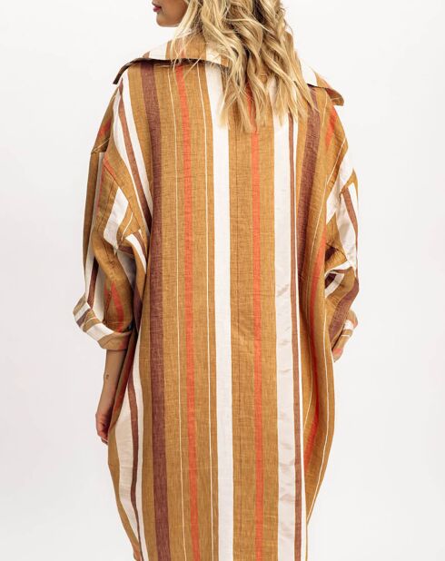 Veste Cara à rayures caramel