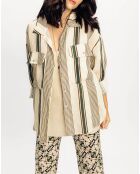 Chemise 100% Lin Joe cactus/beige