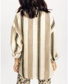 Chemise 100% Lin Joe cactus/beige