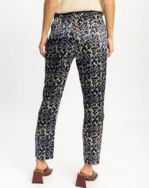 Pantalon Lou imprimé bleu/crème