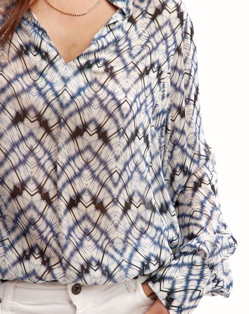 Blouse Mia indigo/écru