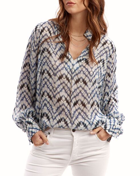 Blouse Mia indigo/écru
