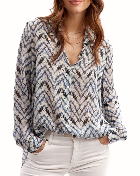 Chemise Mia indigo/écru