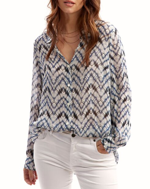 Chemise Mia indigo/écru
