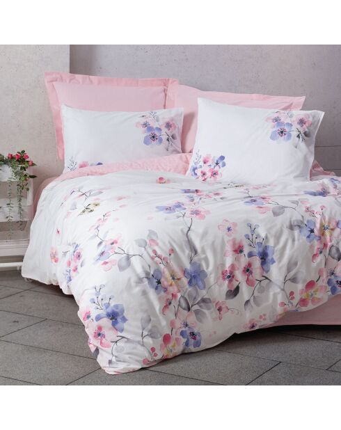 Parure housse de couette Jayda rose/blanc/violet