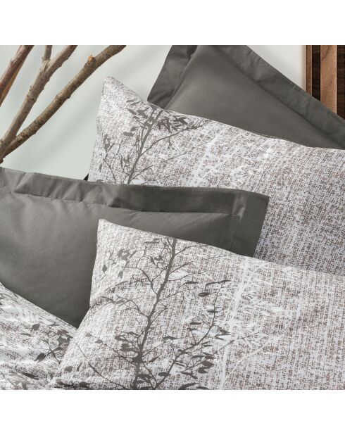 Parure housse de couette Odin marron/blanc