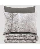 Parure housse de couette Odin marron/blanc