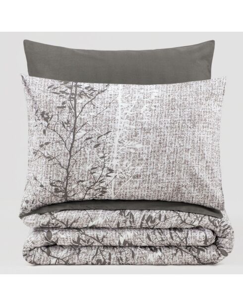 Parure housse de couette Odin marron/blanc