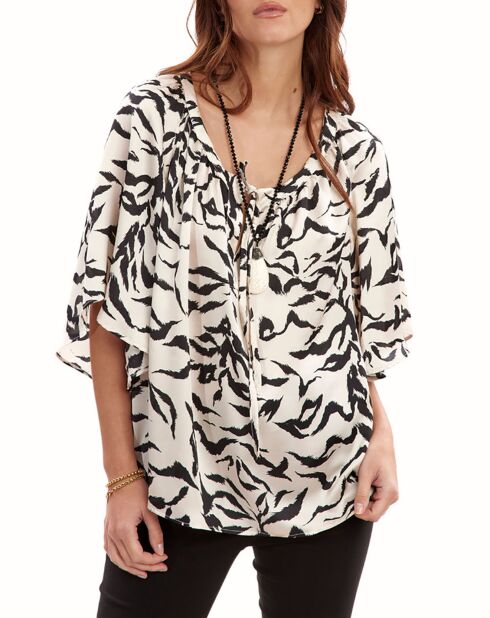 Blouse Store crème/noir