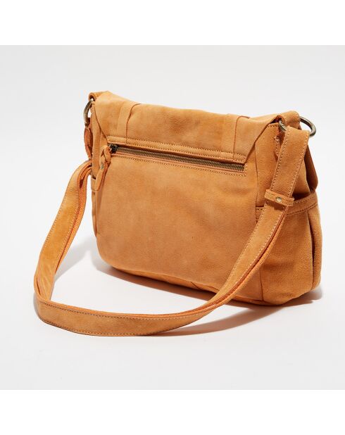 Sac en Cuir Bernie V  pêche - 25x33x9 cm