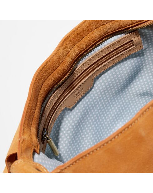 Sac en Cuir Bernie V  pêche - 25x33x9 cm