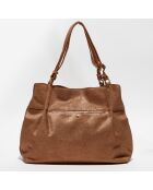 Sac cabas en Cuir Rozenn L camel - 31x43x11 cm