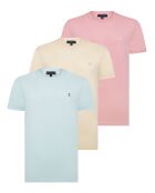 3 T-Shirts Purgs rose/bleu/blanc casse