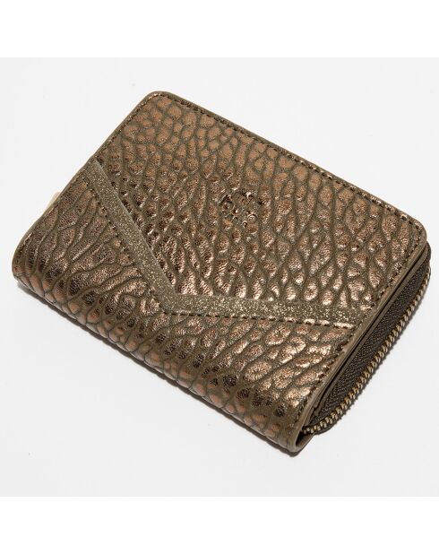 Portefeuille en Cuir Rome J vert - 14x3x10 cm