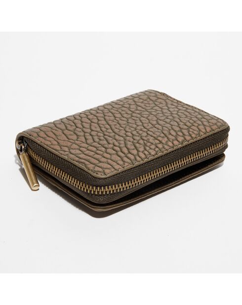 Portefeuille en Cuir Rome J vert - 14x3x10 cm