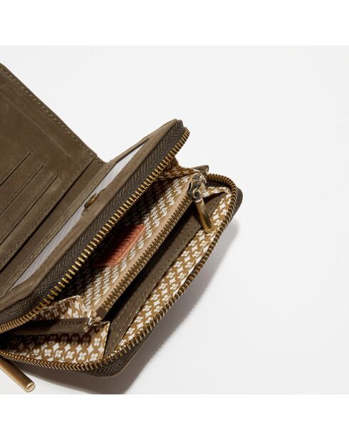 Portefeuille en Cuir Rome J vert - 14x3x10 cm