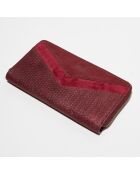 Compagnon en Cuir Patsy D pourpre - 19.5x11x2 cm