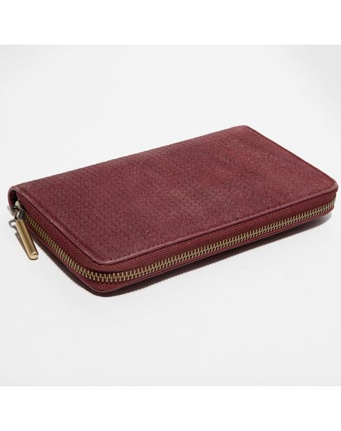 Compagnon en Cuir Patsy D pourpre - 19.5x11x2 cm