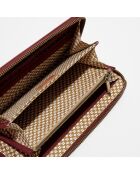 Compagnon en Cuir Patsy D pourpre - 19.5x11x2 cm